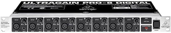 Behringer ADA8000 Audiophile 8 Channel A D, D A Converter Premium Mic Preamplifiers ADAT Interface