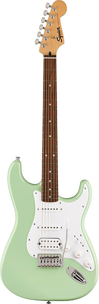 Fender Squier Sonic Stratocaster HSS Electric Guitar, Laurel Fingerboard, White Pickguard Surf Green Fender Squier Sonic Stratocaster HSS Electric Guitar, Laurel Fingerboard, White Pickguard Surf Green