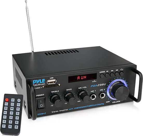 Pyle 200W Stereo Power Amplifier Bluetooth & FM Radio