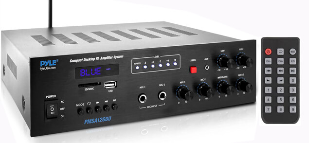 Pyle Wireless Bluetooth Public Address Amplifier 500W Digital Home Power Audio 4 16ohm Speaker