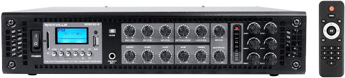 Rockville RCS180 6 180W 6 Zone 70v Commercial Amplifier Bluetooth USB Mic Restaurants Office