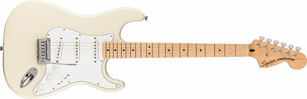 Squier Affinity Series Stratocaster Electric Guitar Olympic White with Maple Fingerboard Squier Affinity Series Stratocaster Electric Guitar Olympic White with Maple Fingerboard