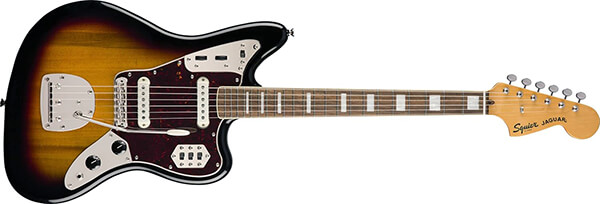 Squier Classic Vibe 70s Jaguar Electric Guitar, with 2 Year Warranty, 3 Color Sunburst, Laurel Fingerboard Squier Classic Vibe 70s Jaguar Electric Guitar, with 2 Year Warranty, 3 Color Sunburst, Laurel Fingerboard